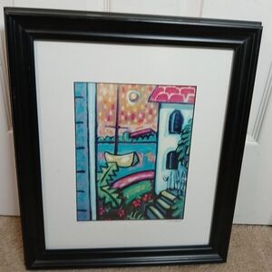 Tony Cacalano Colorful Signed Framed Art Print - print 8 x 10 w/frame 15 x 17